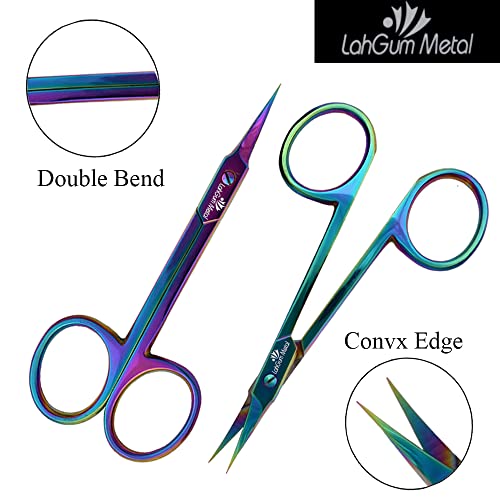 Best Pro Fingernail Cuticle Scissors Extra Fine Curved Super Russian Sharp Thin Blade Tip For Nails Japanese Grade Stainless Steel Titanium Trim Quality Professional Very Precision Manicure Tension #TOP1