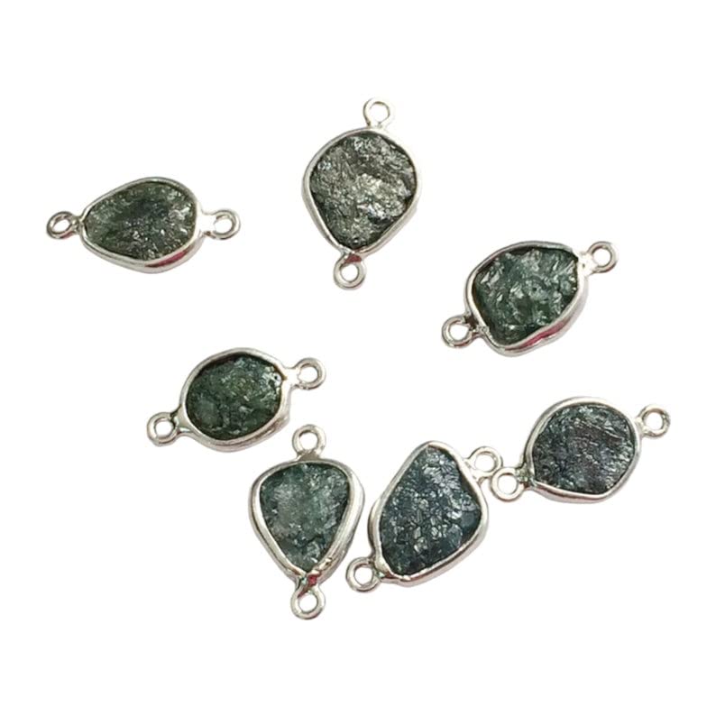 Connecteurs en diamant brut bleu 5-6mm pour réparer ou assembler un bijou en argent 925
