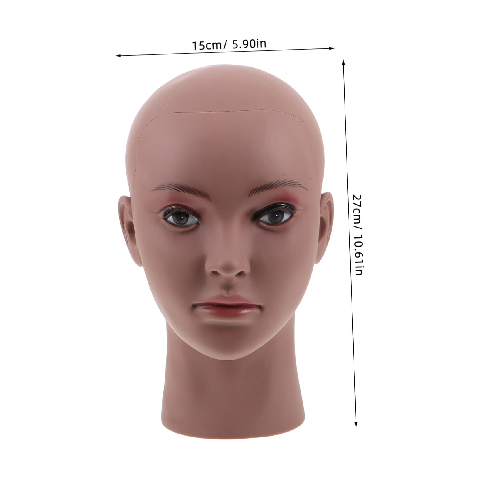 Testa di Manichino Calva in Pvc Nera per Espositore di Parrucchiere Supporto per Parrucche Femminili Cappelli e Occhiali per Formazione in Cosmetologia