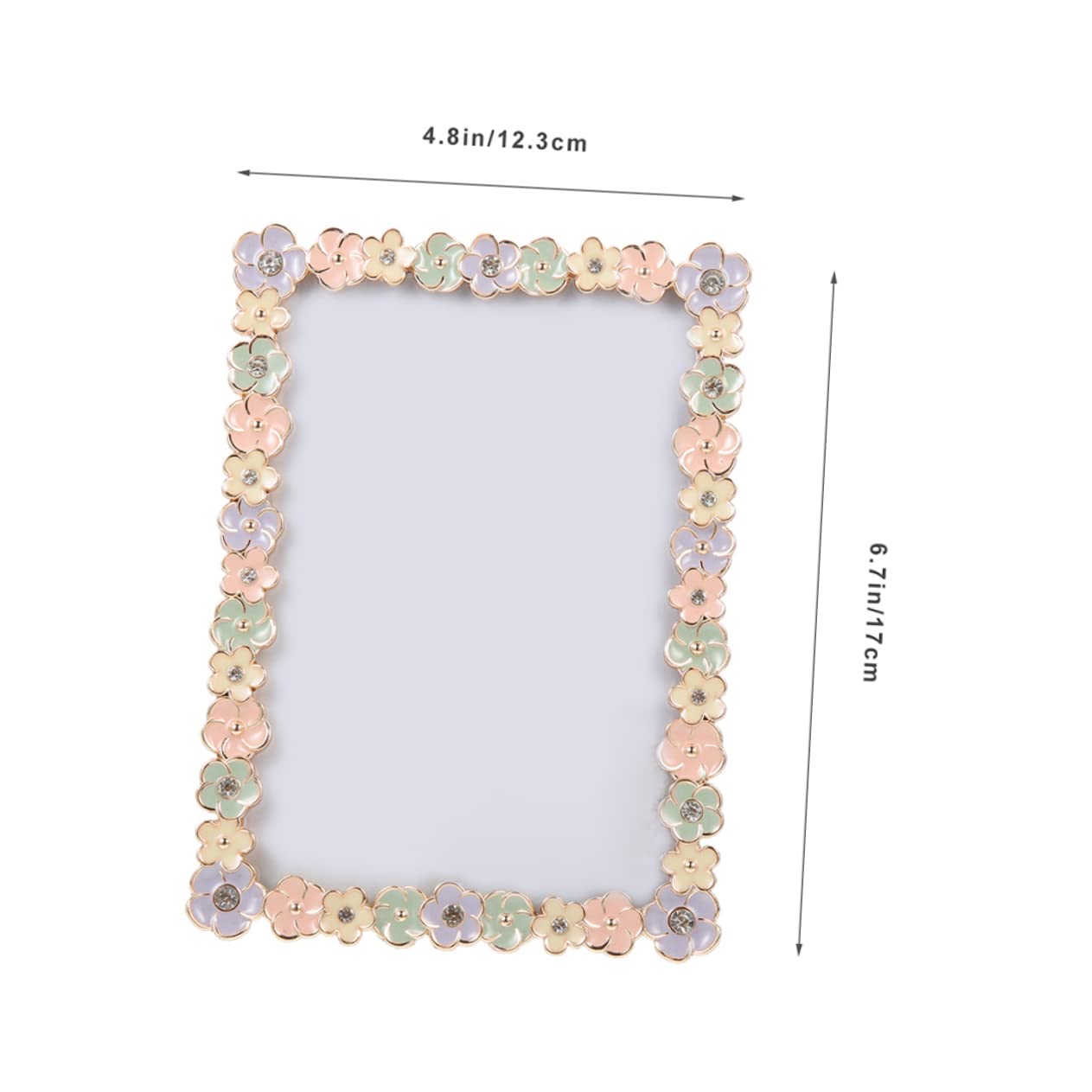 Amosfun 2 Marcos de Fotos de Aleación, Diseño Floral Delicado, Soporte de Sobremesa para Fotos Familiares, Estilo Sencillo, Adecuado para Boda