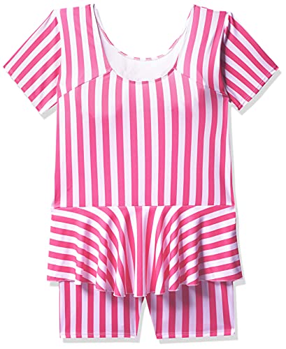 Image of I-SWIM LADIES COSTUME IS-104 WHITE /PINK LINES SIZE 3XL WITH GOGGLES SILICON JOINTLESS WITH BOX PINK