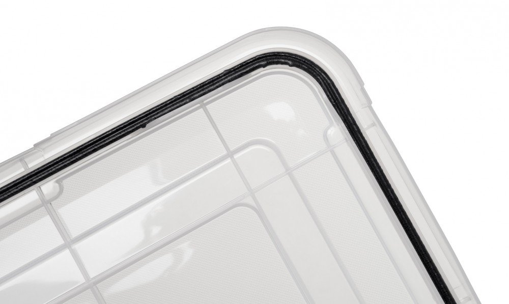 Kreher® 2 Stück Wasserdichte Aufbewahrungsbox mit Deckel, Lagerbox 70 Liter Transparent, 59 x 39 x 38 cm