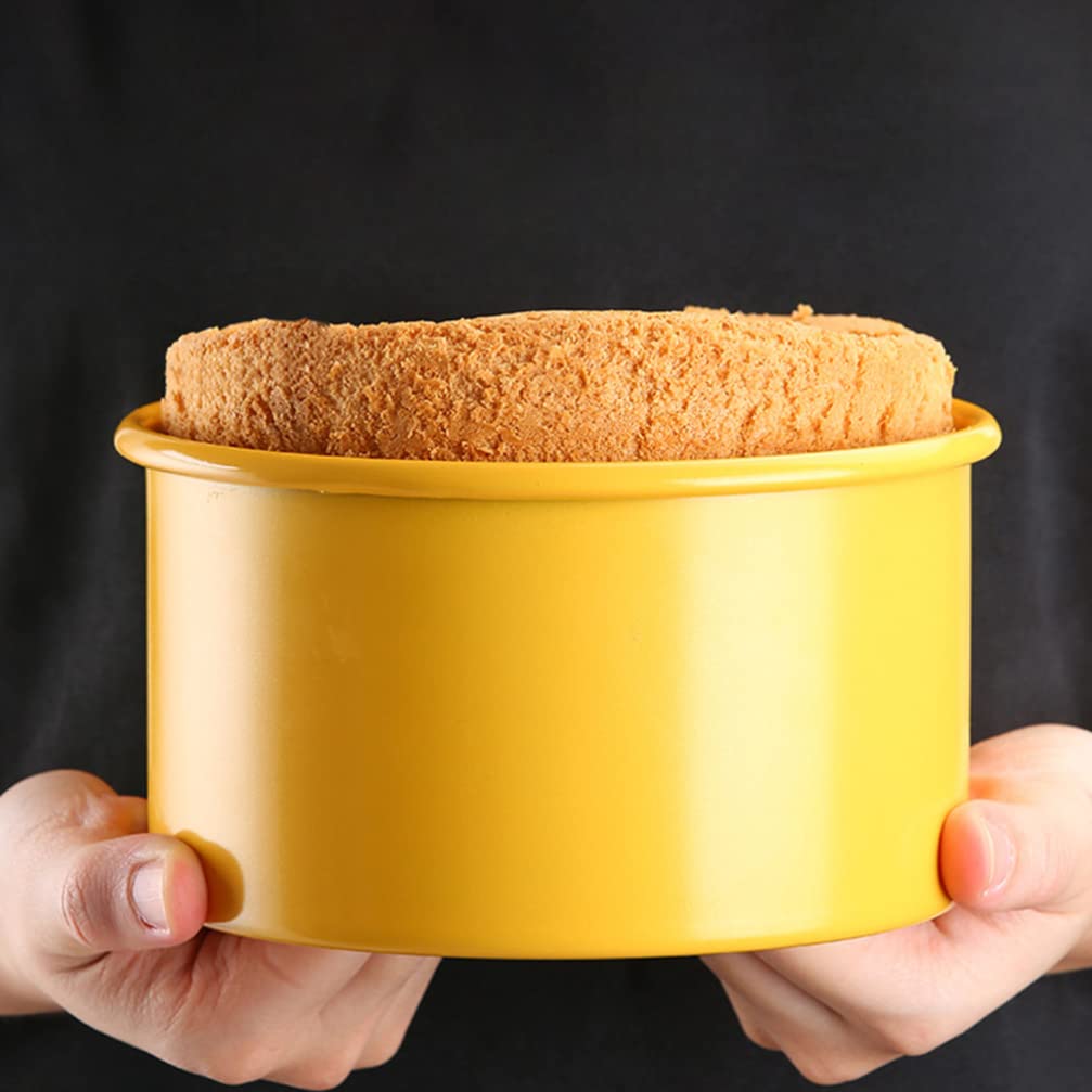 UPKOCH Teglia Rotonda per Torta Fondo Amovibile, Acciaio Inox Giallo