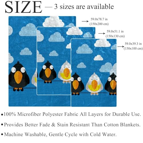 Couverture polaire douce oiseau microfibre haut de gamme jeté de lit