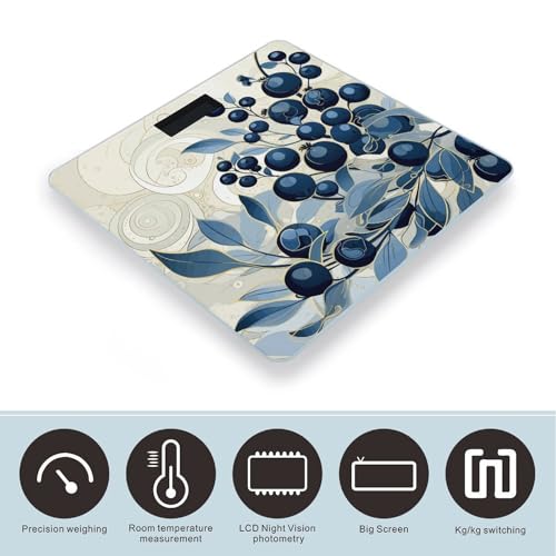 Balanza digital de baño con pantalla LCD y vidrio templado miniatura 3