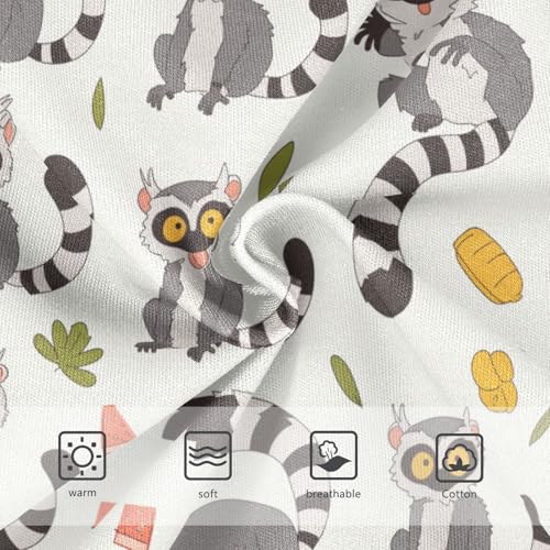 Wusikd Cute Lemur Print Girls' Underwear Cotton Girls Briefs Soft Toddler Underwear 2T3
