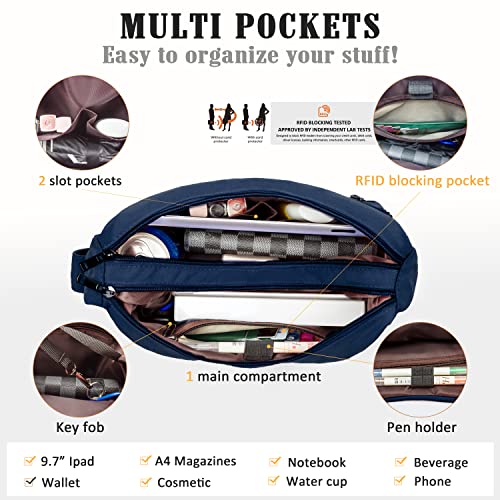 Image of VOLGANIK ROCK RFID Purses for Women Fabric Nylon Multi Pocket Crossbody Bag Ladies Travel Handbag