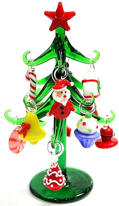 Handmade Glass Christmas Tree Ornaments - 12pcs Cute Mini Pendant Accessories for Holiday Decoration(DEEP Blue)