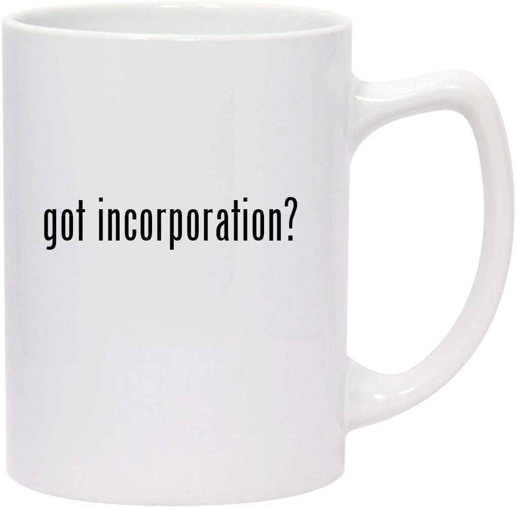 got incorporation? - 14oz White Ceramic Statesman Coffee Mug