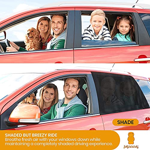 JELLYBABABABY Car Window Shades - Car Sun Screens for Windows - Baby Sun Shade - Covers Rear Side Window - Blocks UV Rays, Protects Babies, Kids & Pets - Auto Sun Visors -Fits Almost Every Car.2 Pack. - Image 6