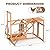 Chicken Perch with Swing, Chicken Roosting Bars, Wood Toy for 3-4 Birds, Hen Ladder & Activity Play, Chickens for Coop with Multiple Perches & Feeder, Suitable for Backyard Farm