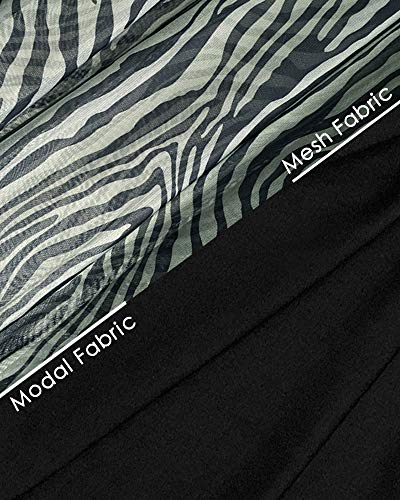 Image of MANGOPOP Women's Mock Turtle Neck Long Sleeve / Sleeveless Tank Tops Bodysuit Jumpsuit (C 1#Patchwork mesh sleeve, Large)