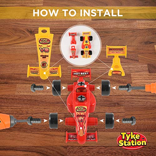 image for Tyke Station Kids Tool Set With Take Apart Car - 24 Piece Kids Mechani