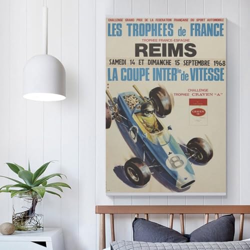 Tableau sur toile auto vintage pour déco de salle de jeu et chambre de garçon