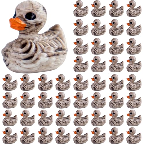 TSCVPJL 50Pcs Mini Ducks Skeleton Duck Figurines Tiny Ducks to Hide for Halloween Decorations Horror Mini Resin Ducks for Hide and Seek Horror Scene Graveyard Garden Potted Party Decor