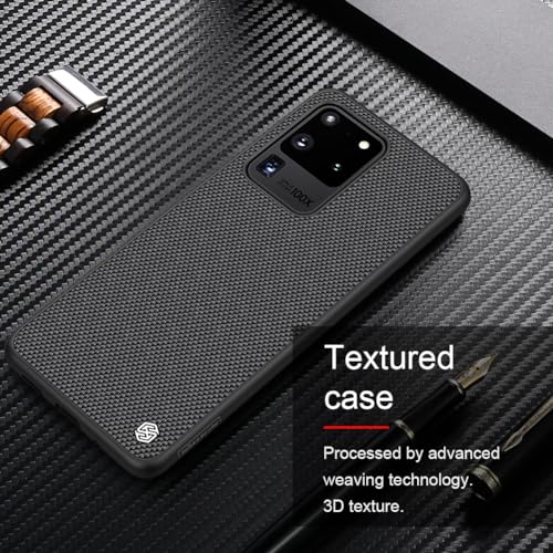 Image of Nillkin Case for Samsung Galaxy S20 S 20 Ultra 5G (6.9 inch Inch) Textured Series Nylon Fiber Tough & Durable PC + TPU Material Luxury Protect Black