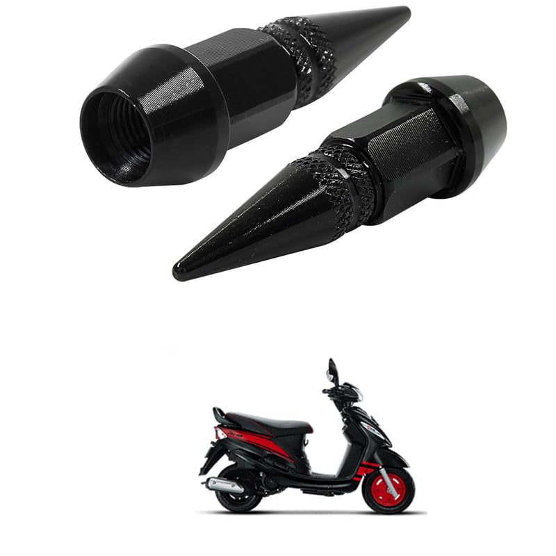 LOVMOTO Universal Spiked Valve Caps,Aluminum Alloy Dustproof and Waterproof Tire Valve Stem Caps, Suitable for Cars, Trucks and Motorcycles (2PCS Black) Comfortable with Ro-deo-image-10