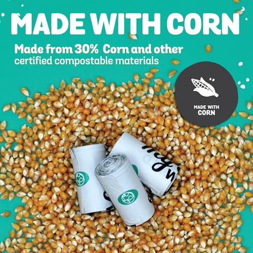 Image of MyEcoWorld Compostable Pet Poop Bags - Made with Corn and Other Certified Compostable Materials - 720 Bags - 48 Roll - Extra Strong - Leak Proof - Unscented - Easy to Open