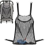 Qkbuza Einkaufsnetz für Kinderwagen, Nylon, Aufbewahrungstasche, 32,5 x 46 x 38,5 cm, großes Fassungsvermögen, Kinderwagen-Organizer, Aufbewahrungstasche mit verstellbaren Gurten für Kinderwagen