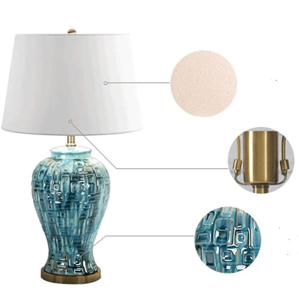 Ceramiczna lampa stołowa Nowoczesna śródziemnomorska prosta niebieska lampa stołowa do salonu sypialniana