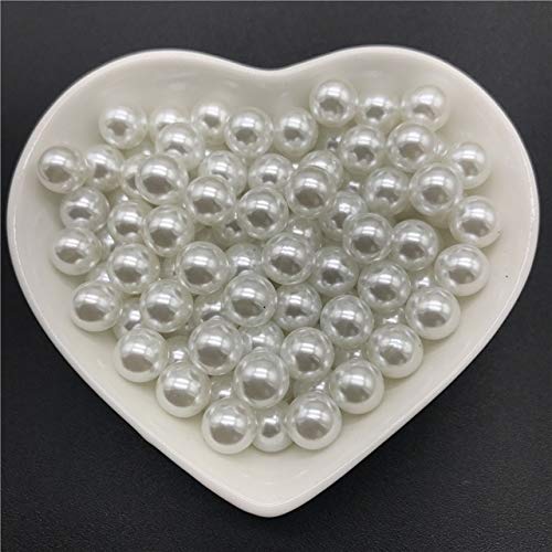 Ochoos 4mm 6mm 8mm 10mm No Hole Imitation Pearls Acrylic Beads Round Pearl Spacer Loose Beads for Jewelry Making - (Color: 01, Item Diameter: 6mm 100pcs)
