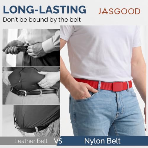 Image of JASGOOD Nylon Canvas Breathable Military Tactical Men Waist Belt With Plastic Buckle
