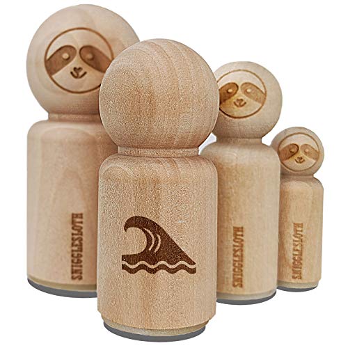 Ocean Surf Wave Beach Rubber Stamp for Stamping Crafting Planners - 1-1/4 Inch Large