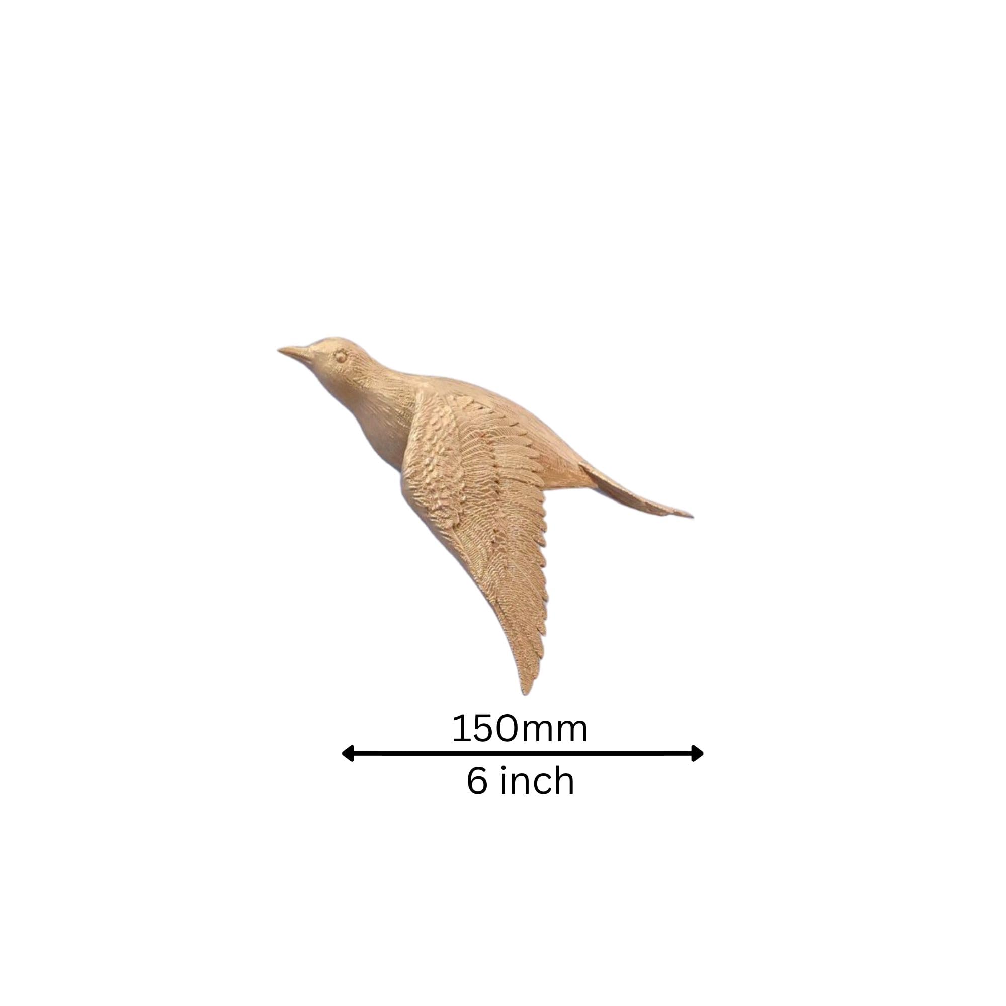 QUANTUM LEGENDS Set of 3 Flying Birds 3D Wall Art | Wall Decor & Wall Hangings Birds Items for Living Room, Dining Room, Bird Set for Decorative Room, Hall, Office | Perfect for Bird Lovers (gold) 2