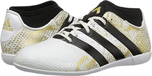 adidas Performance Kids' Ace 16.3 Primemesh Indoor Soccer Shoe (Little Kid/Big Kid), White/Black/Metallic Gold, 10.5 M US Little Kid - Main Image