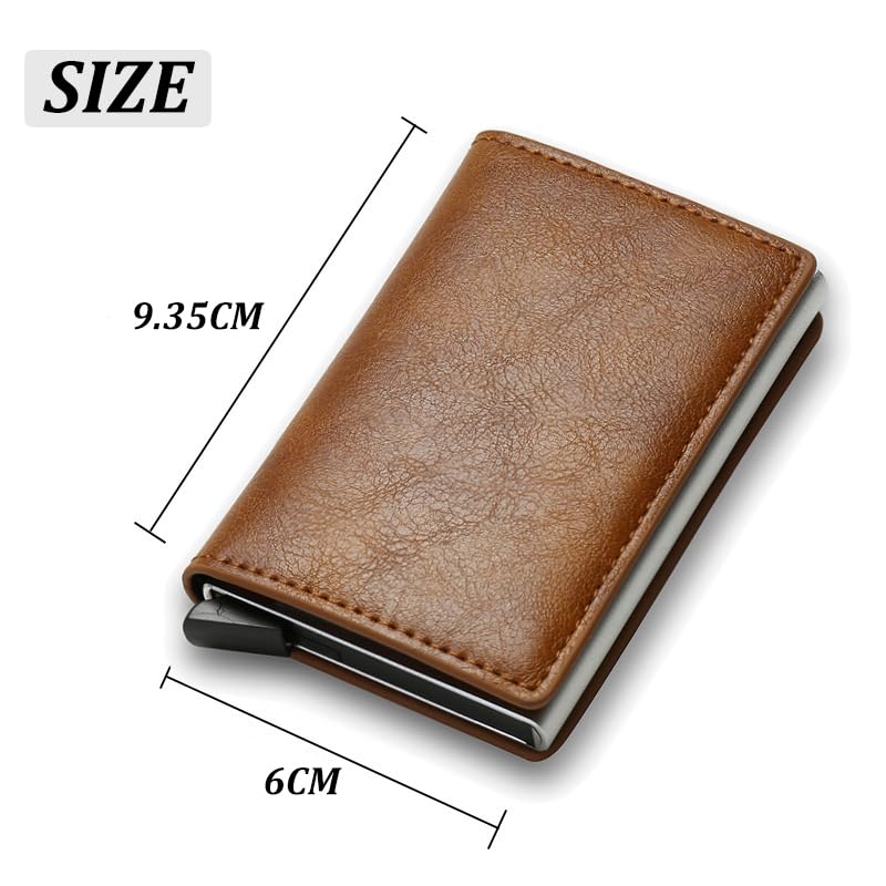 Simplofficial Simple Wallet For Men, Men's Carbon Fiber Slim Wallet RFID Blocking, Minimalist Pop Up Card Holder Wallets Hold 8-9 Cards (Carbon Gray)4