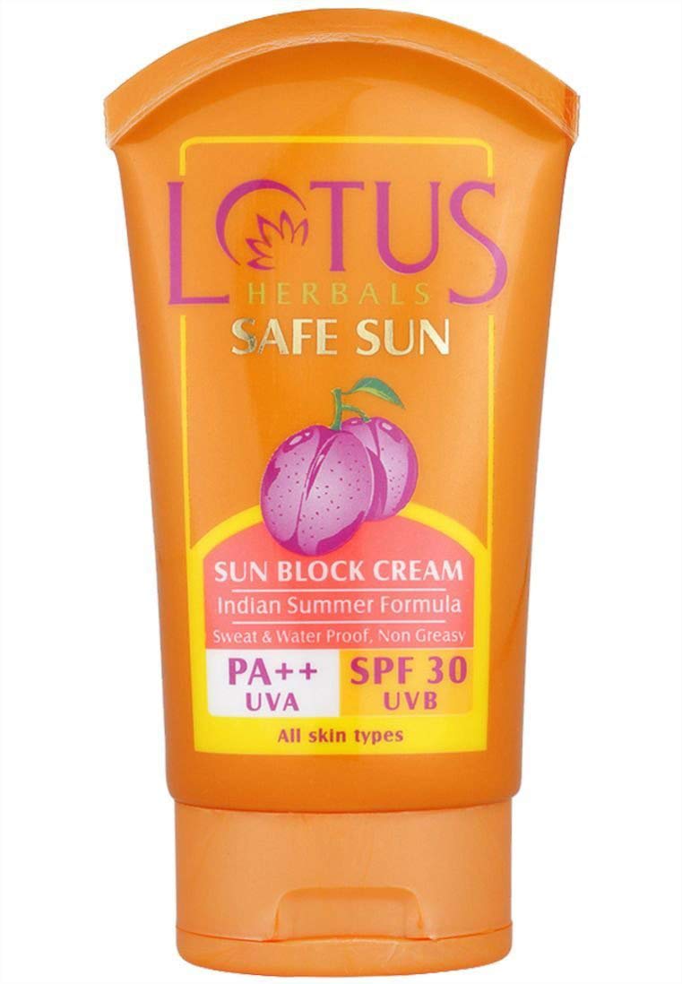 Lotus Herbals SPF 30 Safe Sun Block Cream SPF 30, 100 gm