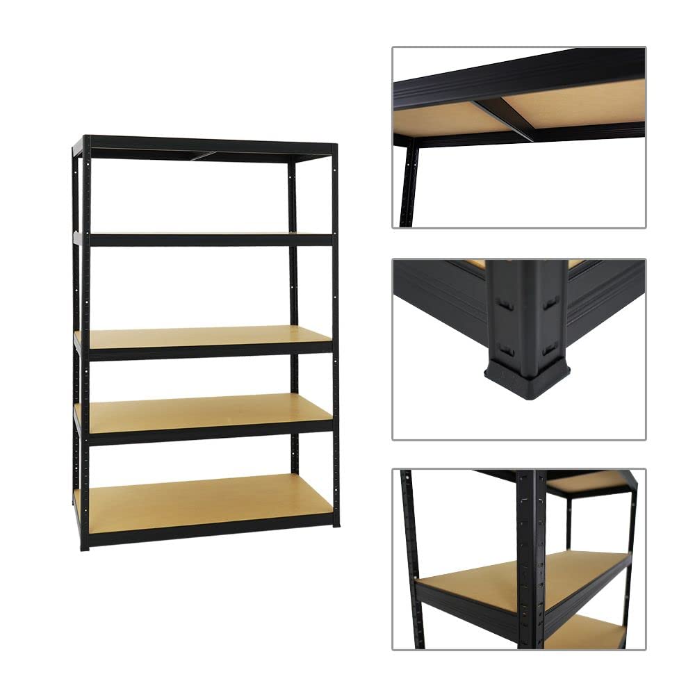 PROREGAL Schwerlastregal Big Elephant Schwarz 180x120x60cm Fachlast 250kg Kellerregal, Steckregal, Garagenregal, Lagerregal