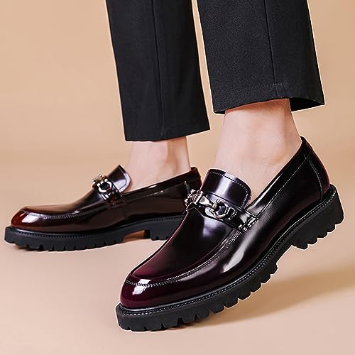 ADMLZQQ Men's Dress Shoes, Mens Oxford Shoes, Leather Stylish Slip-On, Business Casual Formal Shoe3
