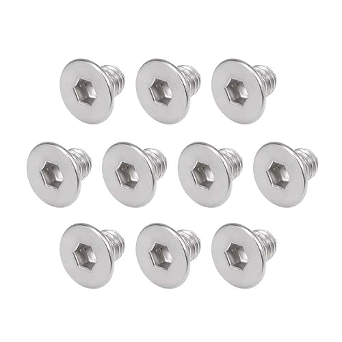 Tornillos de cabeza plana de acero inoxidable 304 M3 x 0.157in, tornillos de fijación hexagonales interiores, 80 unidades