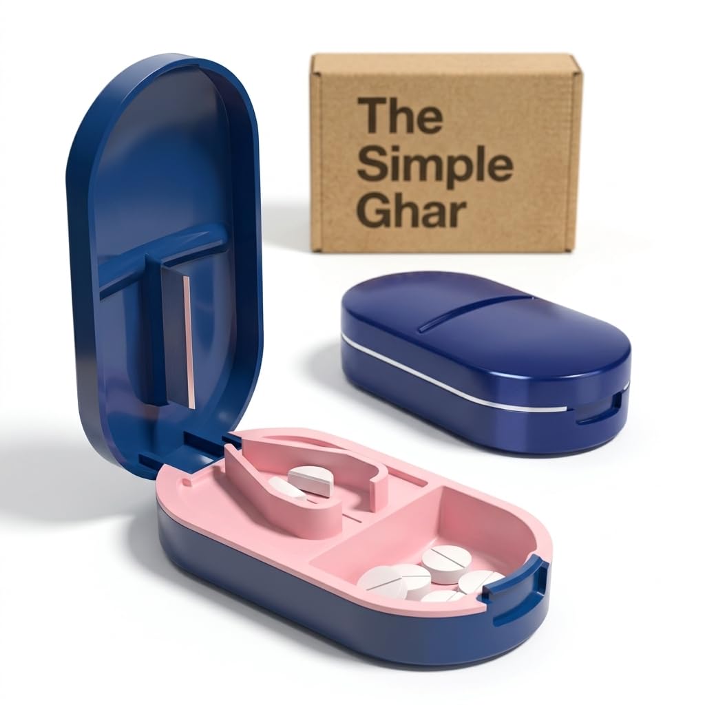 Portable Pill Box with Tablet Cutter, 2 in 1 Pill Cutter & Medicine Organizer, Tablet Splitter for Small & Large Tablets, Travel Pill Case Storage Box, Mini Pill Organizer for Daily Use-image-42
