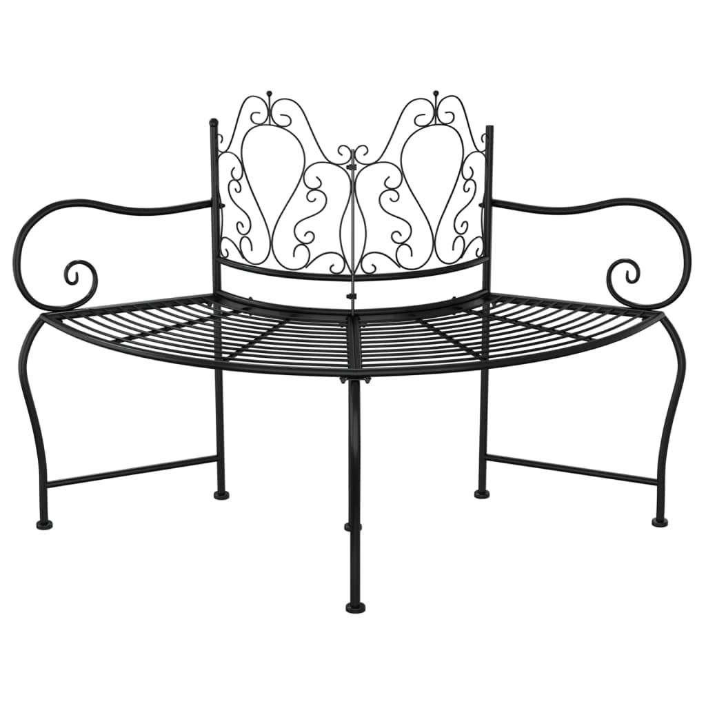 Banc tour d arbre 150 cm Noir Acier