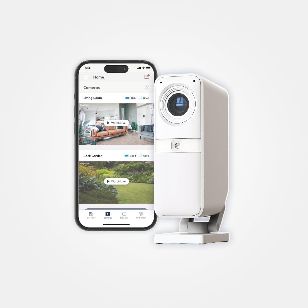 Wireless Indoor Home Security Camera - with Two Way Audio, AI-Powered Motion Detection - Built-in Siren - 1536p HD Video - White - ONLY compatible alarm systems