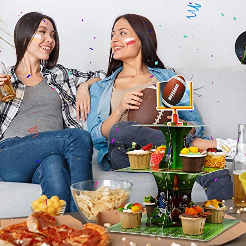 Tiamon Football Bowl Party Decoration Football Cupcake Stand 3 Tier Dessert Tower Soccer Bowl Sports Stadium Decor Mini Cake Stand for Kids Boys Teenagers Sport Party Supplies - Image 7