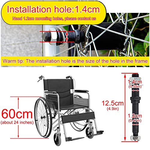 Ruedas de repuesto para silla de ruedas, 2 piezas de 24 pulgadas, neumáticos sólidos a prueba de pinchazos, rueda trasera para silla de ruedas, doble rodamiento de bolas, capacidad de carga de 220