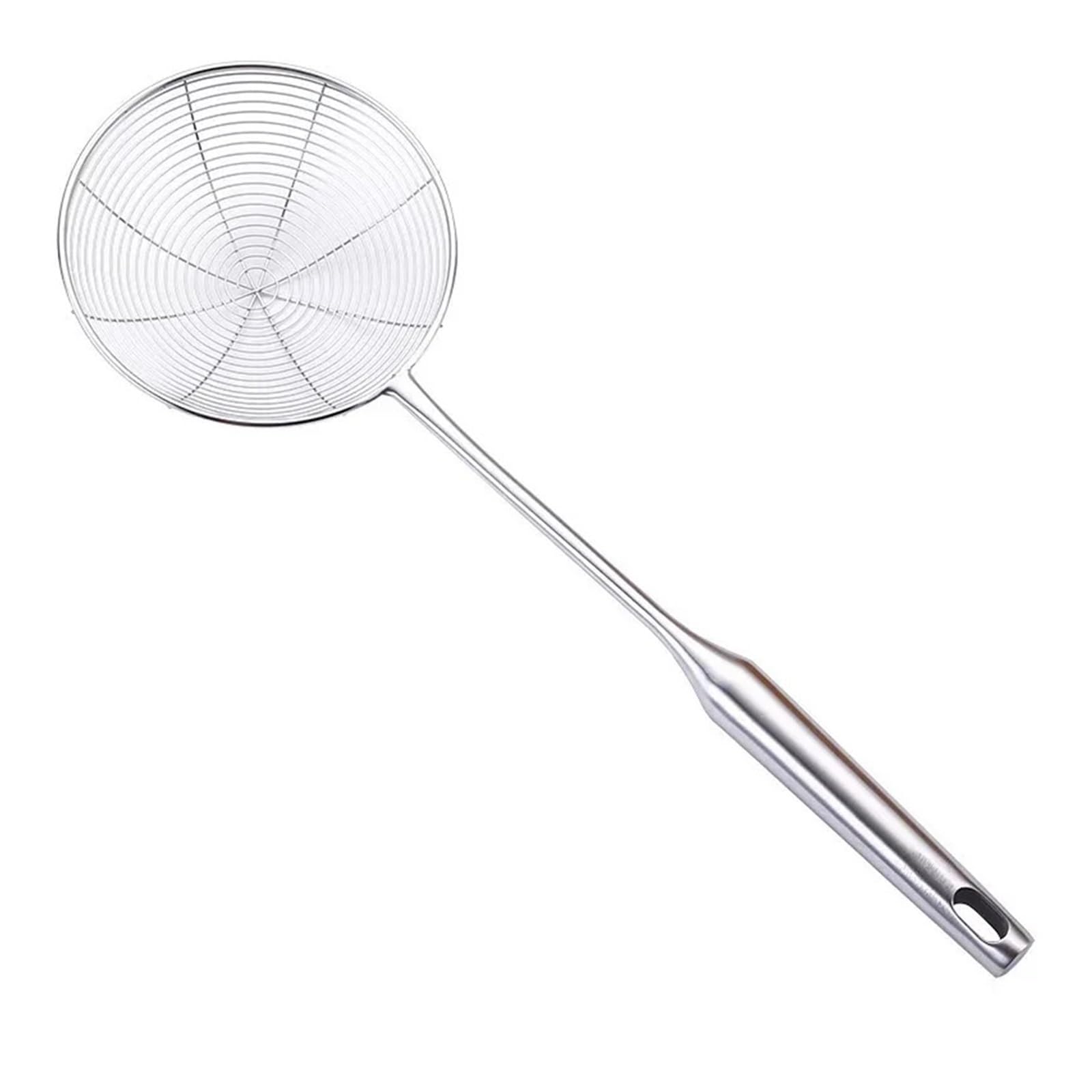 2 Stück Küchensieb aus Edelstahl Für Lebensmittel | Schaumkelle for Kochen und Braten, Drahtgeflechtlöffel mit langem Griff(44.3cm)