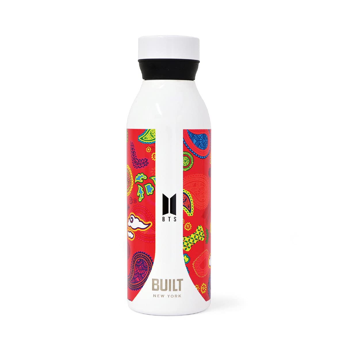 BUILT BTS Stainless Steel Leak Proof Thermos Water Bottle, V, 18 Ounce