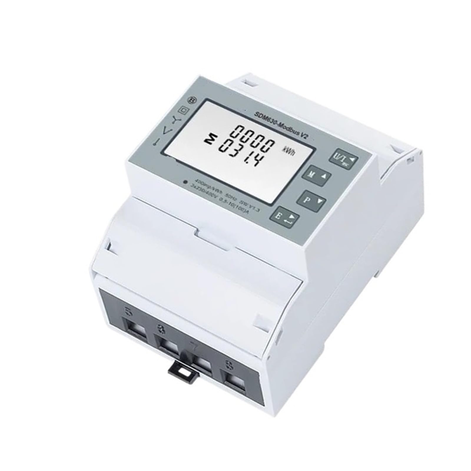 Dreiphasen-Energiezähler, SDM630 Modbus-V2 Multifunktions-Energiezähler 1P2W 3P3W 3P4W Modbus/Impulsausgangsanschluss RS485