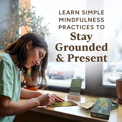 Image of 52 Mindfulness Cards - Simple Practices for Stress & Anxiety Relief, Emotional Regulation, and Mindful Living - Daily Self Care Exercises & Inspirational Affirmations for Calm, Relaxation, & Grounding