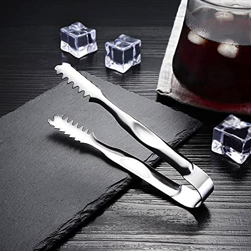 Pinzas de Cocina de 5 Pulgadas, 7 Pulgadas, 9 Pulgadas, Pinzas para Alimentos de Acero Inoxidable, Utensilios de Cocina, Pinzas para Hielo anticalor, Pinza para Pan, Pinza para repostería (Grande)