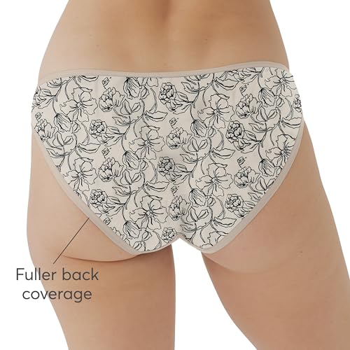 Image of Pact Women's Organic Cotton Bikini Underwear, Classic Fit Panties with High Cut Leg