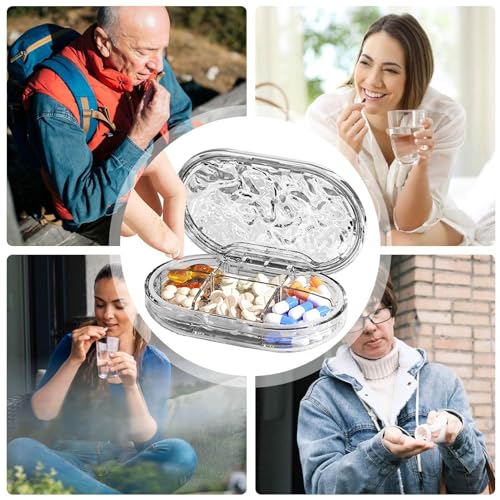Xeihuul Pillen-organizer, pillendoosje | vitaminetablethouder | pillendoosje voor 7 dagen, reizen, , draagbaar, tabletscheiding, transparante waterdichte container, organizer, afdichtring - Afbeelding 5