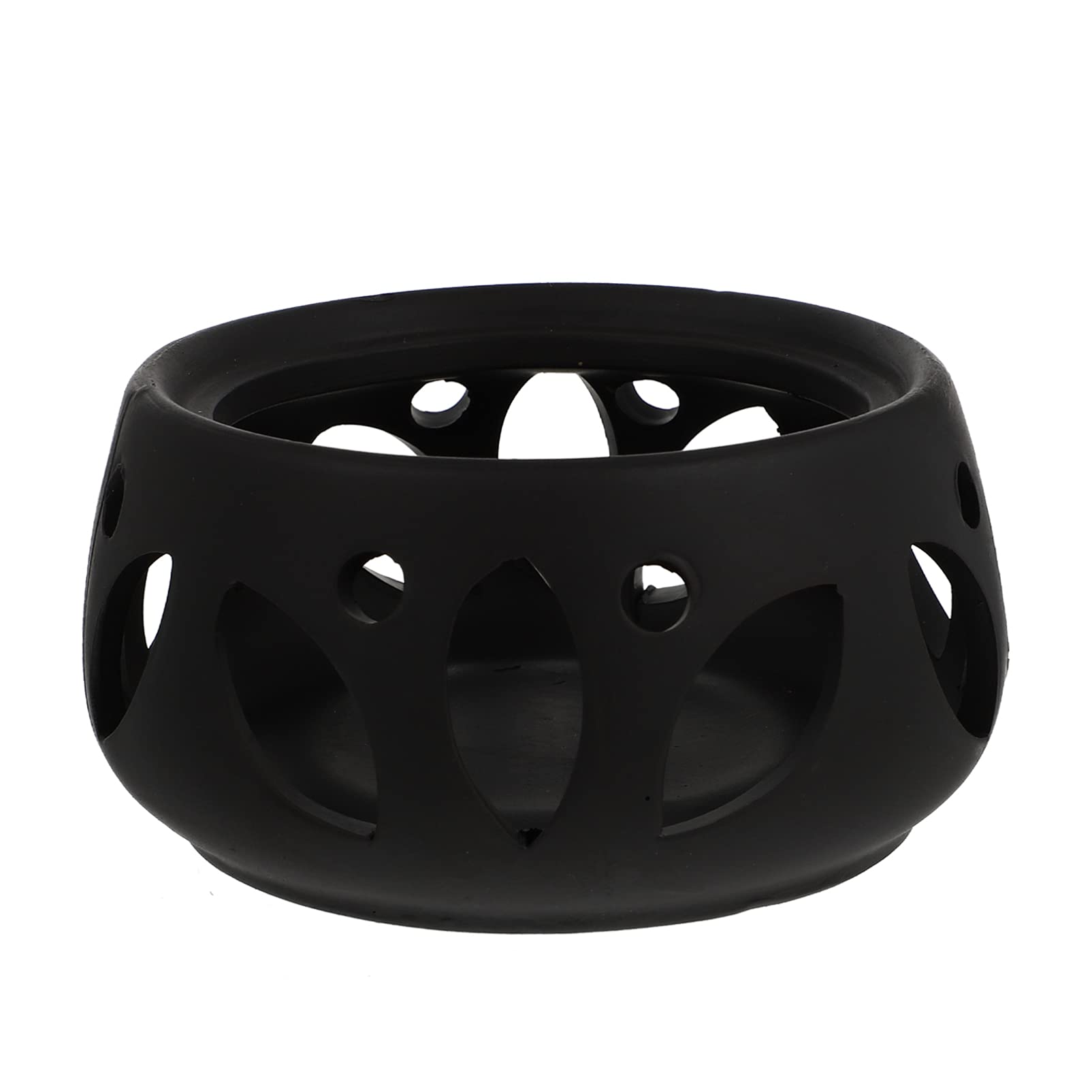 HEMOTON Keramische Theepot Warmer Essentiële Olie Brander Wax Smeltbranders Kaars Theelicht Houder Theepot Heater Base Thee Kachel voor Verwarming Thee Koffie en Melk Zwart