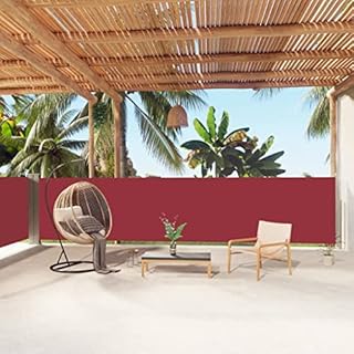 vidaXL Retractable Side Awning UV-Proof Water-Resistant Outdoor Garden Patio Balcony Sun Privacy Screen Sunshades Cream 100x600cm