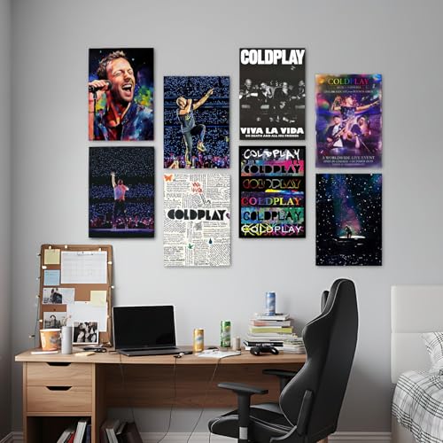 Image of Wallgasm Coldplay Poster Set of 10, 8x12 inch (A4 Size) 300 GSM | Coldplay Aesthetic - Aesthetic - Music Posters - Rockband Poster - Posters, For Living room