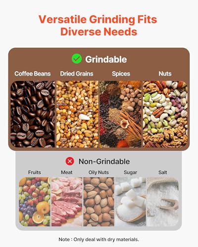 Image of VEVOR Electric Grain Mill Grinder, 1.8 lbs Commercial Spice Grinders, High Speed 2100W Stainless Steel Pulverizer Powder Machine, for Dry Grains, Spices, Cereals, Coffee, Corn & Pepper, Swing Type